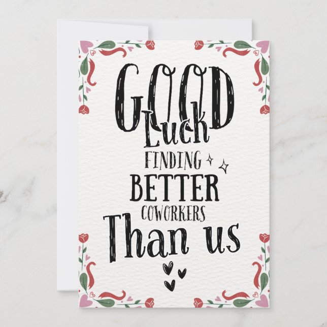 Remerciements Carte de départ amusante pour les femmes hommes, l (Devant)