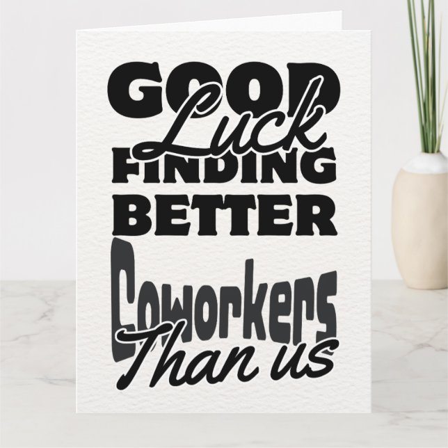 Remerciements Carte de départ de collègue drôle, aller humoristi (Devant)