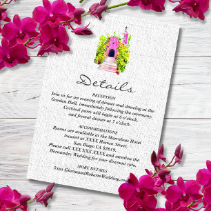 Remerciements Carte de détails de mariage à la chapelle rose aqu