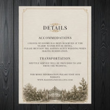 Carte de détails de mariage luxueuse et élégante à