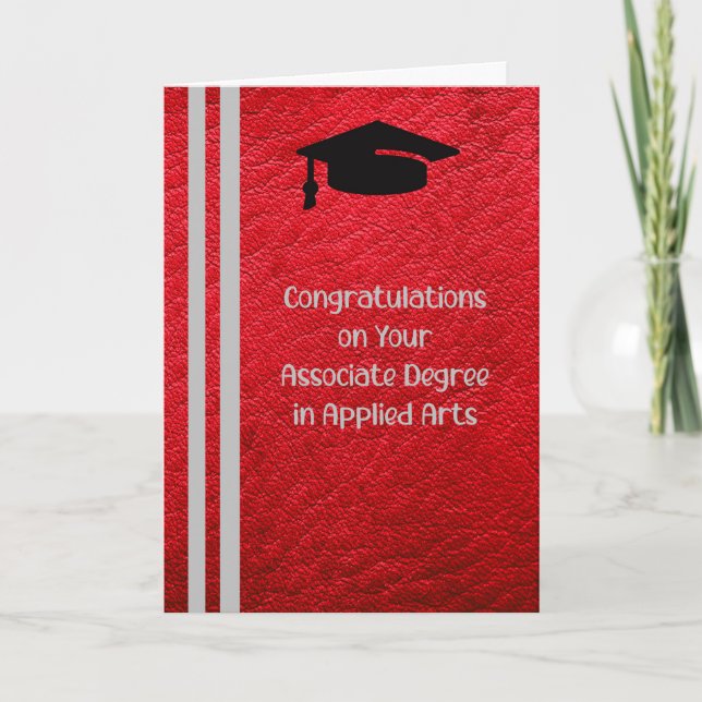 Remerciements Carte de diplôme d'associé en arts appliqués (Devant)