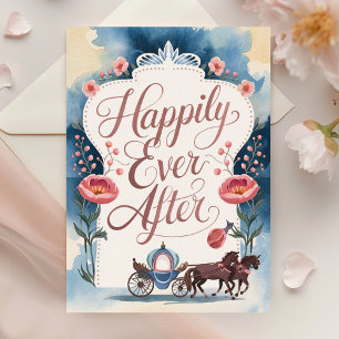 Remerciements Carte de Félicitations de Mariage Happily Ever Aft