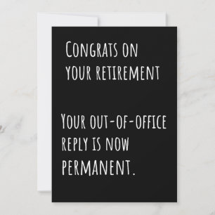 Remerciements Carte de félicitations de retraite drôle et sarcas