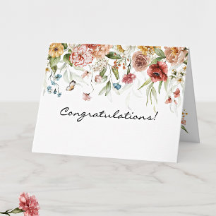 Remerciements Carte de félicitations en forme de goutte florale 