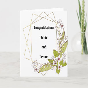 Remerciements Carte de félicitations mariage avec fleurs
