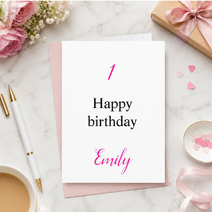 Remerciements Carte de fête d'anniversaire personnalisée avec no
