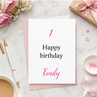 Remerciements Carte de fête d'anniversaire personnalisée avec no