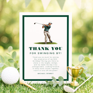 Remerciements Carte de Fête d'Anniversaire pour Golf Vert Modern
