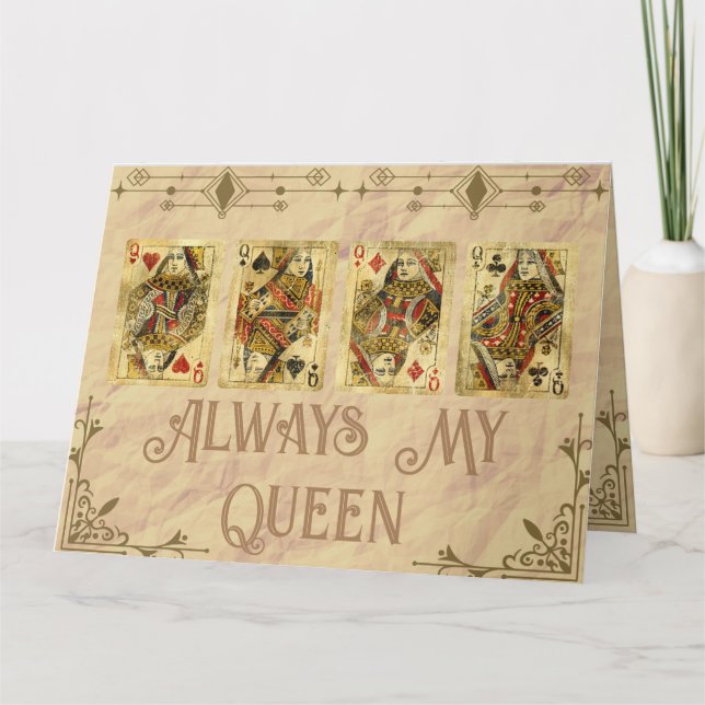 Remerciements Carte de fête de la Reine de mon coeur (Devant)
