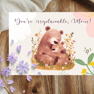 Remerciements Carte de fête de l'ours d'aquarelle adorable