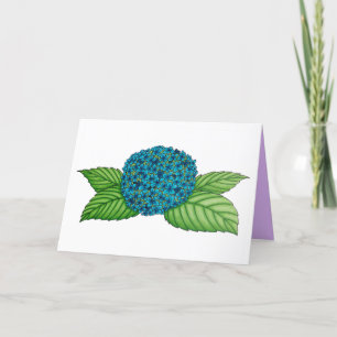 Remerciements Carte de fête des mères à la fleur d'hortensia ble