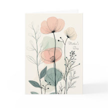 Carte de fête des mères florales minimaliste - Ell
