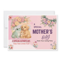 Carte de fête des mères grenouille mignonne chien 