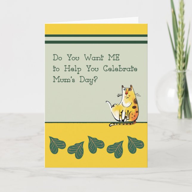 Remerciements Carte de fête des mères pour maman avec chat (Devant)