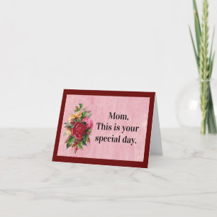 Remerciements Carte de fête des mères Roses agressées