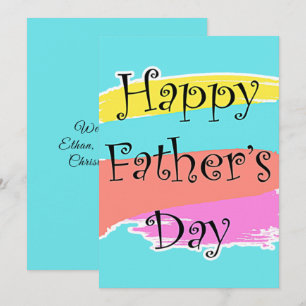 Remerciements Carte de Fête des pères Happy Peinture Art personn