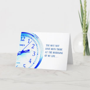 Remerciements Carte de Fête des pères père pas à pas - horloge b