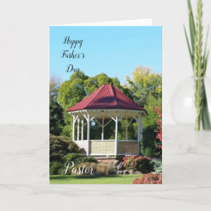 Remerciements Carte de Fête des pères pliée pour Pasteur