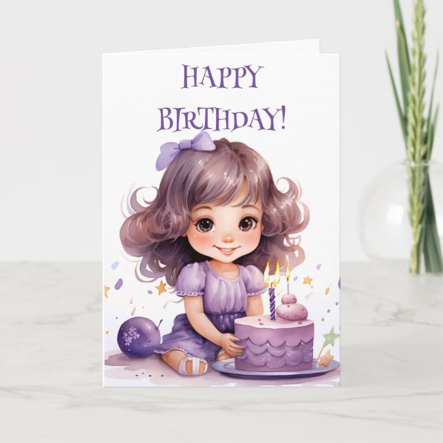 REMERCIEMENTS CARTE DE FILLE D'ANNIVERSAIRE (Devant)