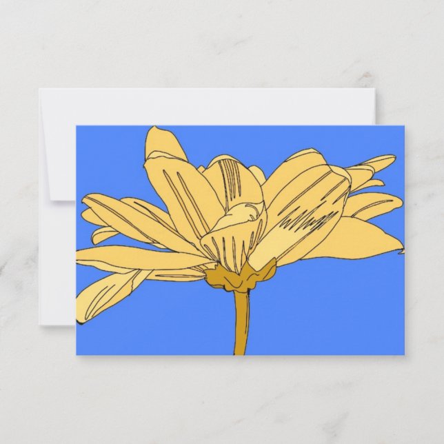 Remerciements Carte de fleur jaune (Devant)
