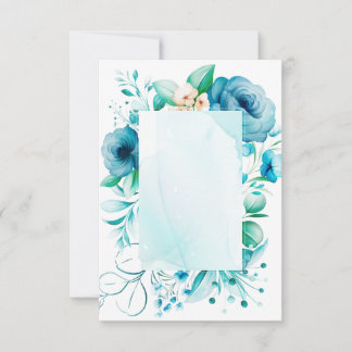 Remerciements Carte de fleurs bleues à l'aquarelle, créez la vôt