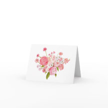 Carte de fleurs joyeuses pliées