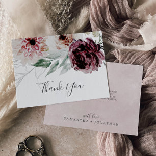 Remerciements Carte de Floral Romance