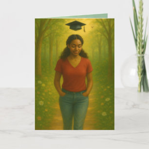 Remerciements Carte de graduation pliée personnalisée Black Femm