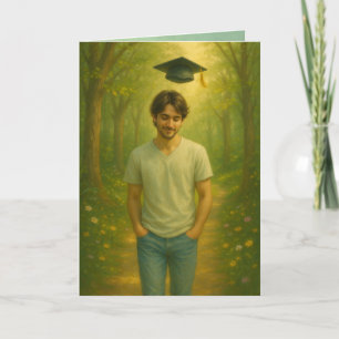 Remerciements Carte de graduation pliée personnalisée Homme avec