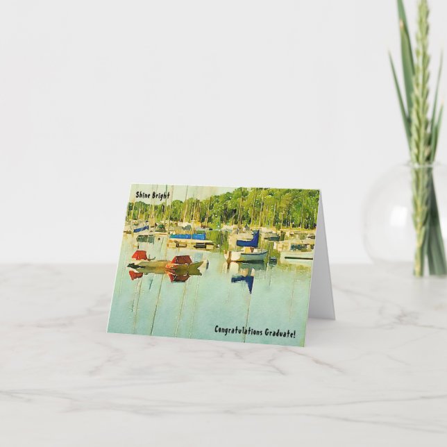 Remerciements Carte de graduation Red & Blue Sailboats Congrats (Devant)