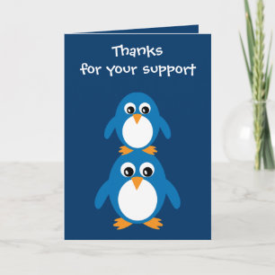 Remerciements Carte De Gratitude Des Pingouins Cute Pour Sponsor