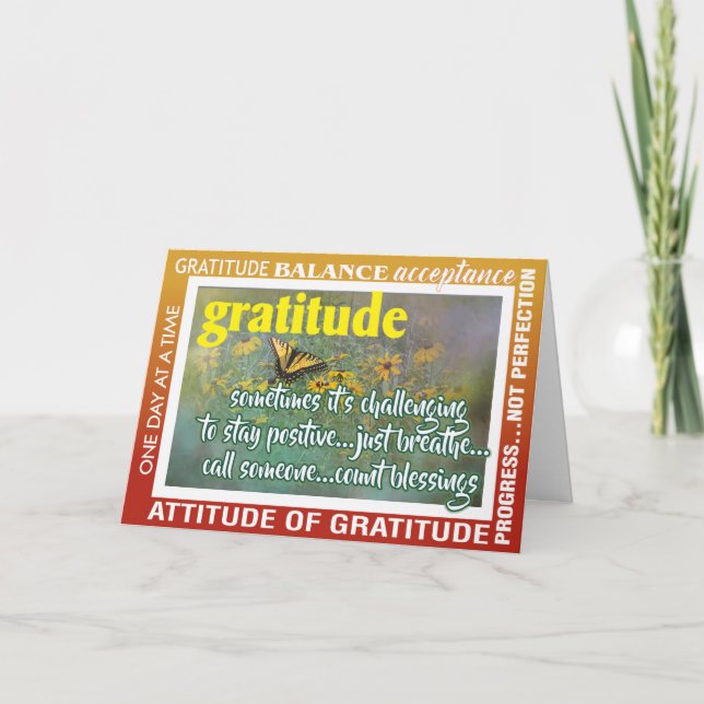 Remerciements carte de gratitude et d'inspiration (Devant)