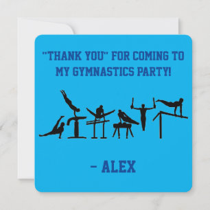 REMERCIEMENTS CARTE DE GYMNASTIQUE PERSONNALISÉE POUR GARÇONS "M