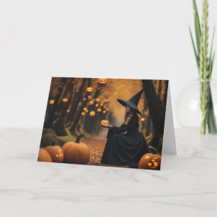 Remerciements Carte de Halloween Sorcière 