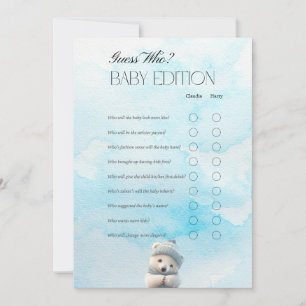 Remerciements Carte de jeu Cute Polar Bleu Baby shower d'hiver