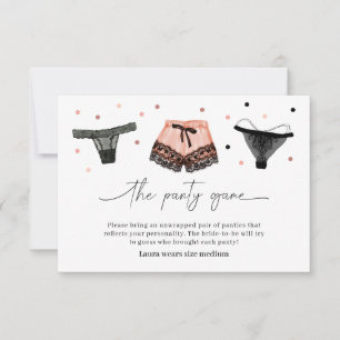 Remerciements Carte de jeu de lingerie pour enterrement de vie d