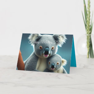Remerciements Carte de jour Cute Koala et Baby Mothers