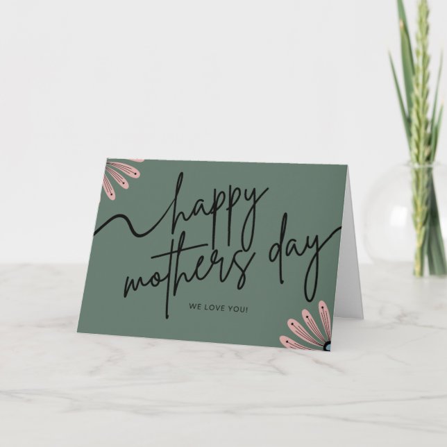 Remerciements Carte de jour des mères florales scandinaves (Devant)