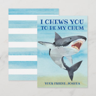 Remerciements Carte de jour des Valentines de requin pour les en