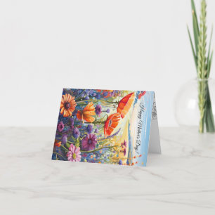 Remerciements carte de jour fleurie personnalisée pour les mères