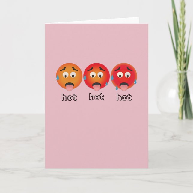 Remerciements Carte de jour Hot Emoji Valentines (Devant)