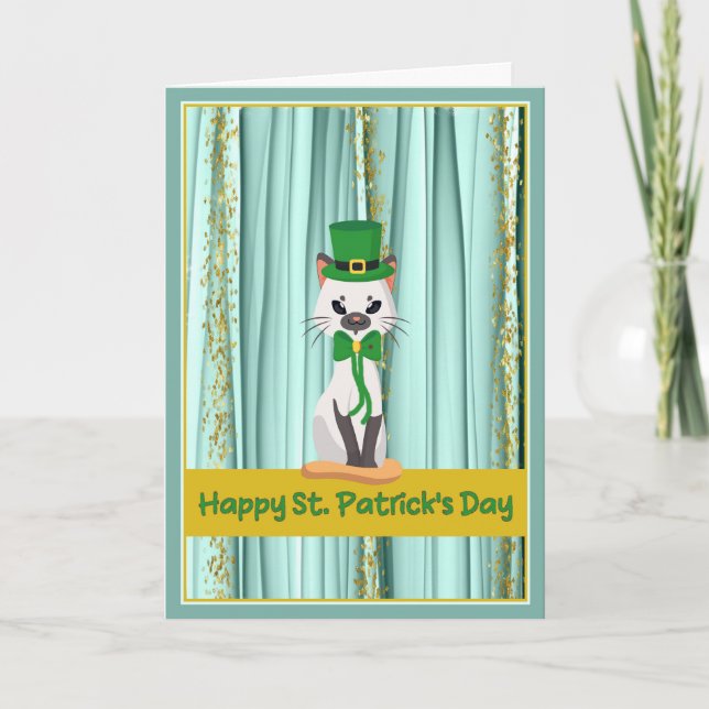 Remerciements Carte de jour St. Patricks de Pet Cat (Devant)