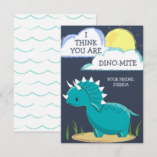 Remerciements Carte de la Saint-Valentin dinosaure pour enfants 
