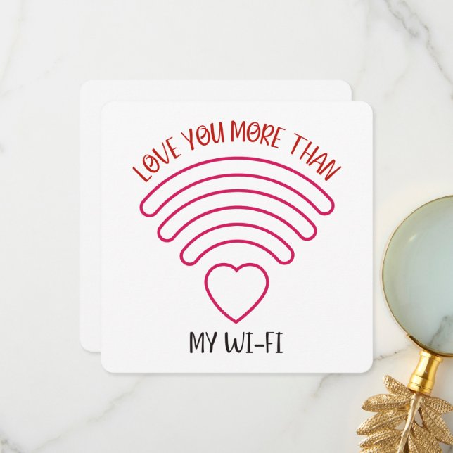 Remerciements Carte de la Saint-Valentin 'Je t'aime plus' (Devant/Arrière en situation)
