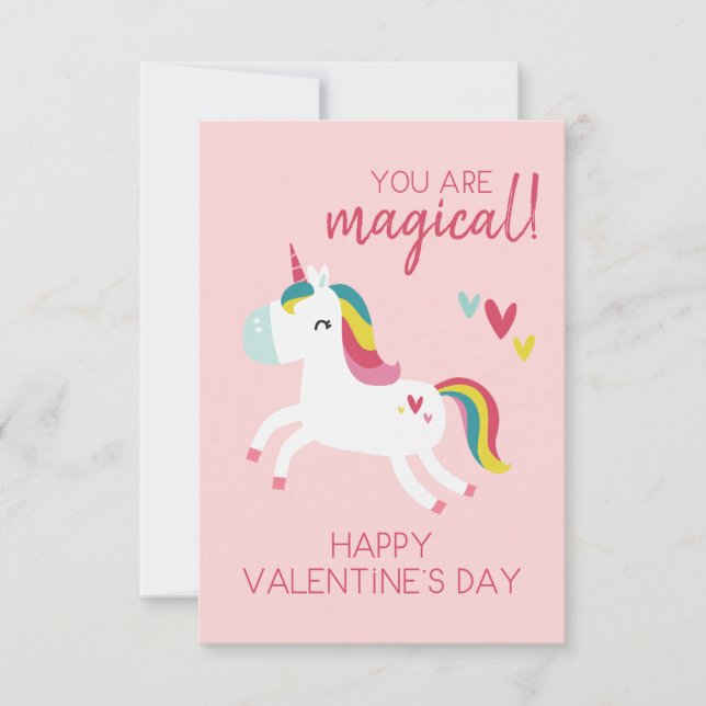 Remerciements Carte de la Saint-Valentin licorne (Devant)
