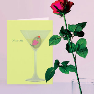Remerciements Carte de la Saint-Valentin Olive et Martini