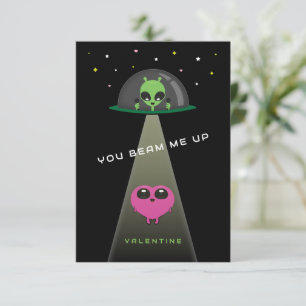 Remerciements Carte de la Saint-Valentin pour enfants UFO Beam M