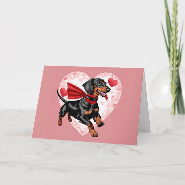 Remerciements Carte de la Saint-Valentin pour teckel (Devant)