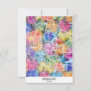 Remerciements Carte de la ville de Bengaluru Karnataka