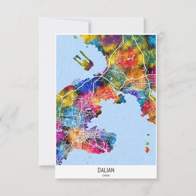 Remerciements Carte de la ville de Dalian (Devant)